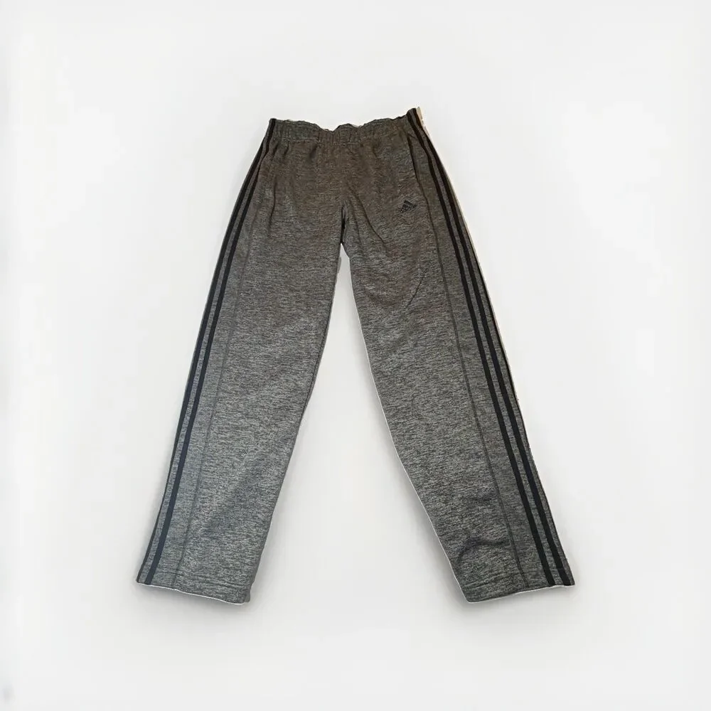 Adidas ClimaWarm Fleece Lined Track Pants Gray 3 Stripe Adult Large L